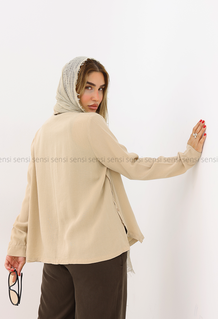 شومیز زنانه لایوسل بغل دکمه نما کد1006330